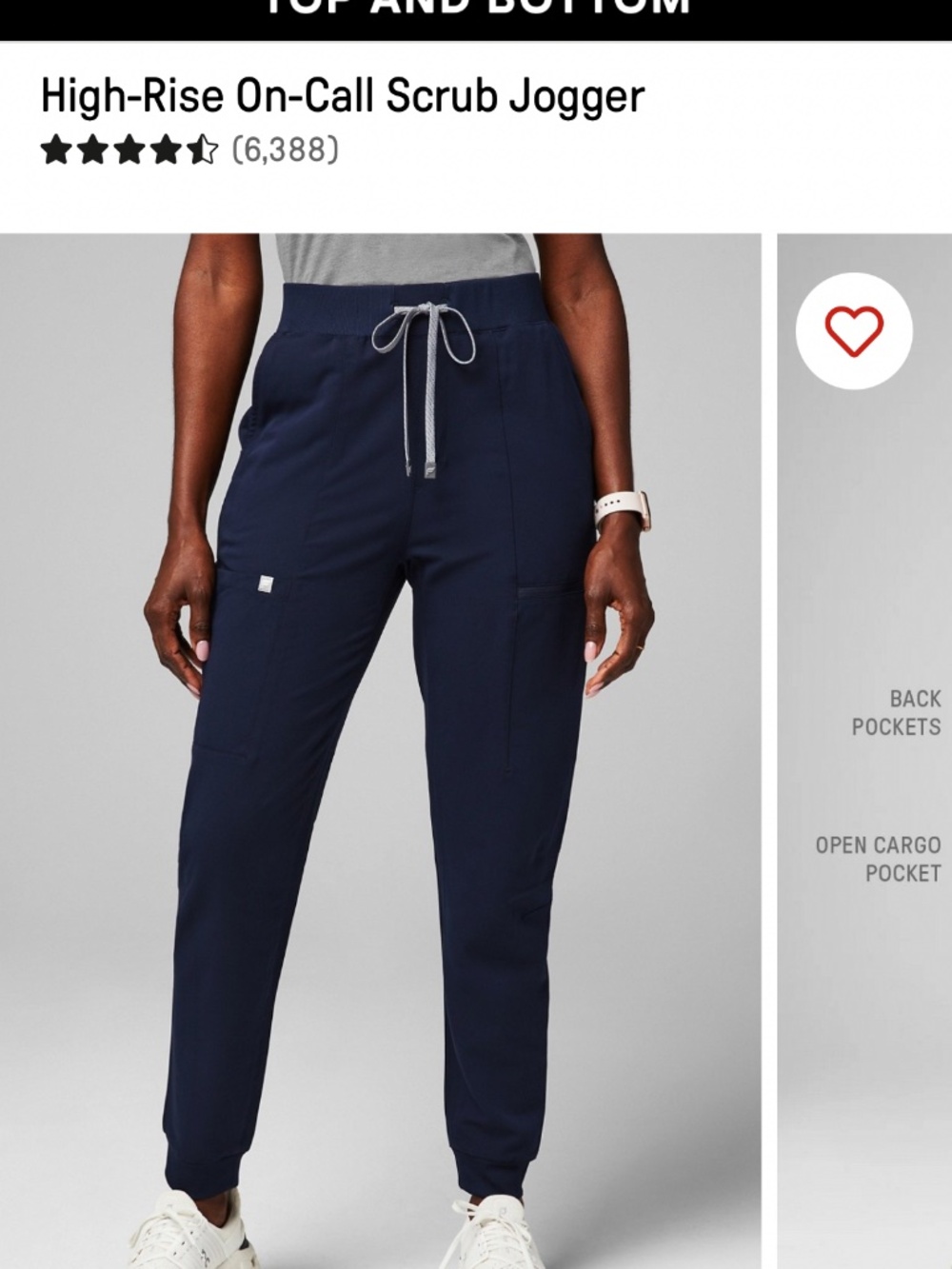 High-Rise On-Call Scrub Jogger Navy xs